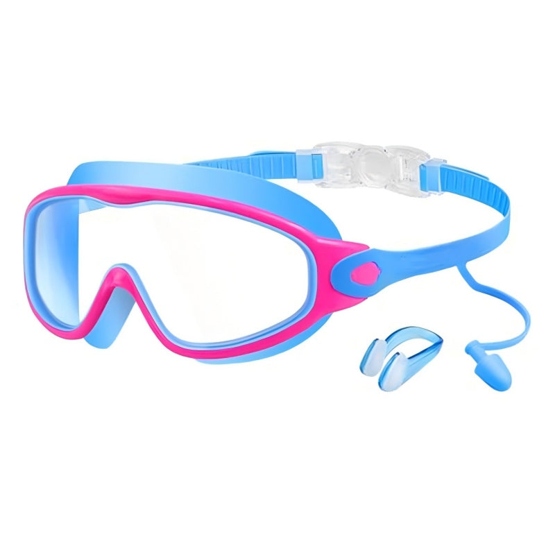 Lunettes de natation anti-buée avec bouchons d’oreilles et pince-nez