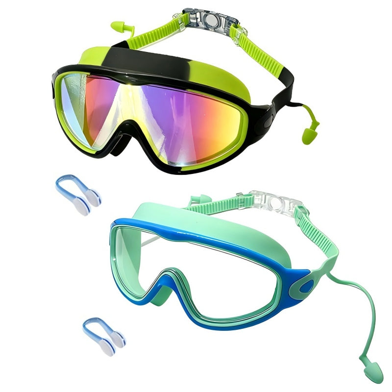 Lunettes de natation anti-buée avec bouchons d’oreilles et pince-nez