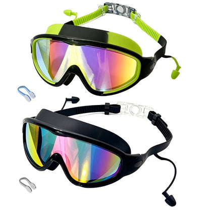 Lunettes de natation anti-buée avec bouchons d’oreilles et pince-nez