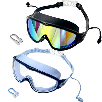 Lunettes de natation anti-buée avec bouchons d’oreilles et pince-nez