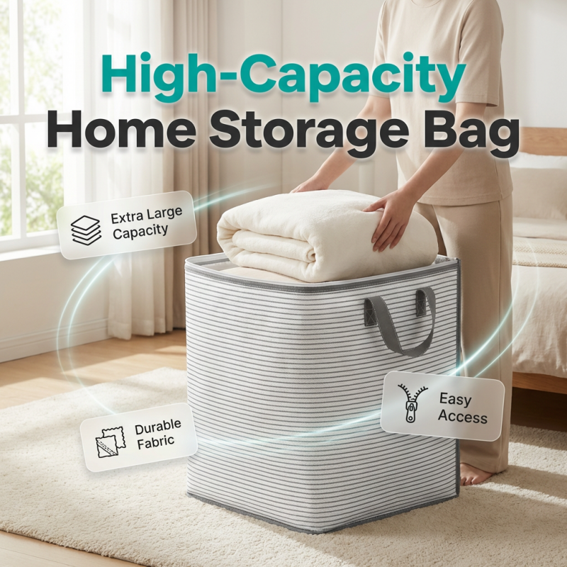 Grand sac de rangement pliable avec poignées