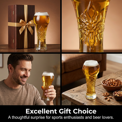 Offre limitée ⏳ -50% : Grand verre à bière orné d'un relief artistique