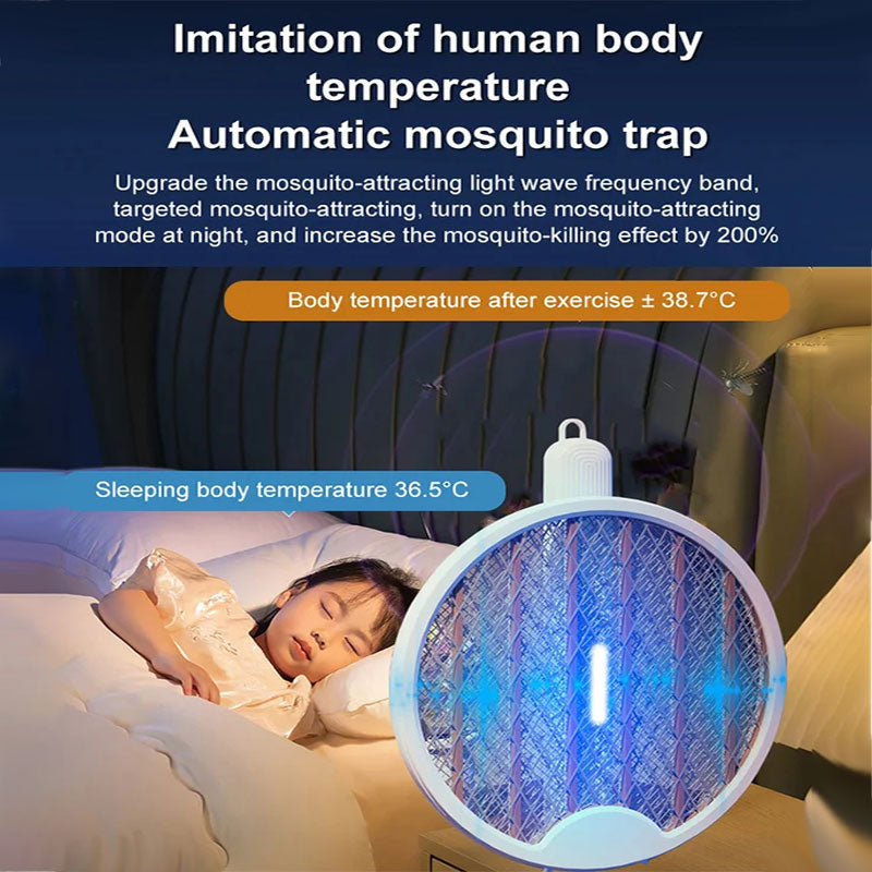 2 en 1 : Tapette à moustiques et lampe anti-moustiques – Murale, pliable, rechargeable par USB