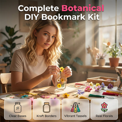 Kit de fabrication de marque‑pages fleuris DIY