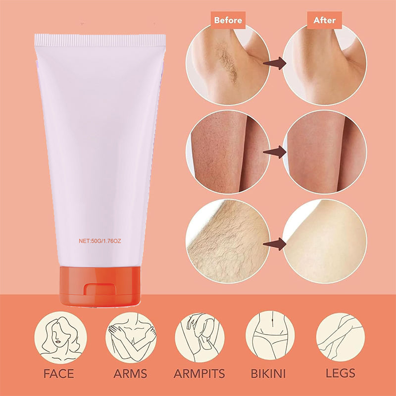 Crème dépilatoire douce pour le visage, les jambes et les aisselles