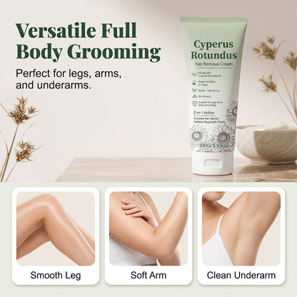 Crème dépilatoire pour une peau lisse comme de la soie