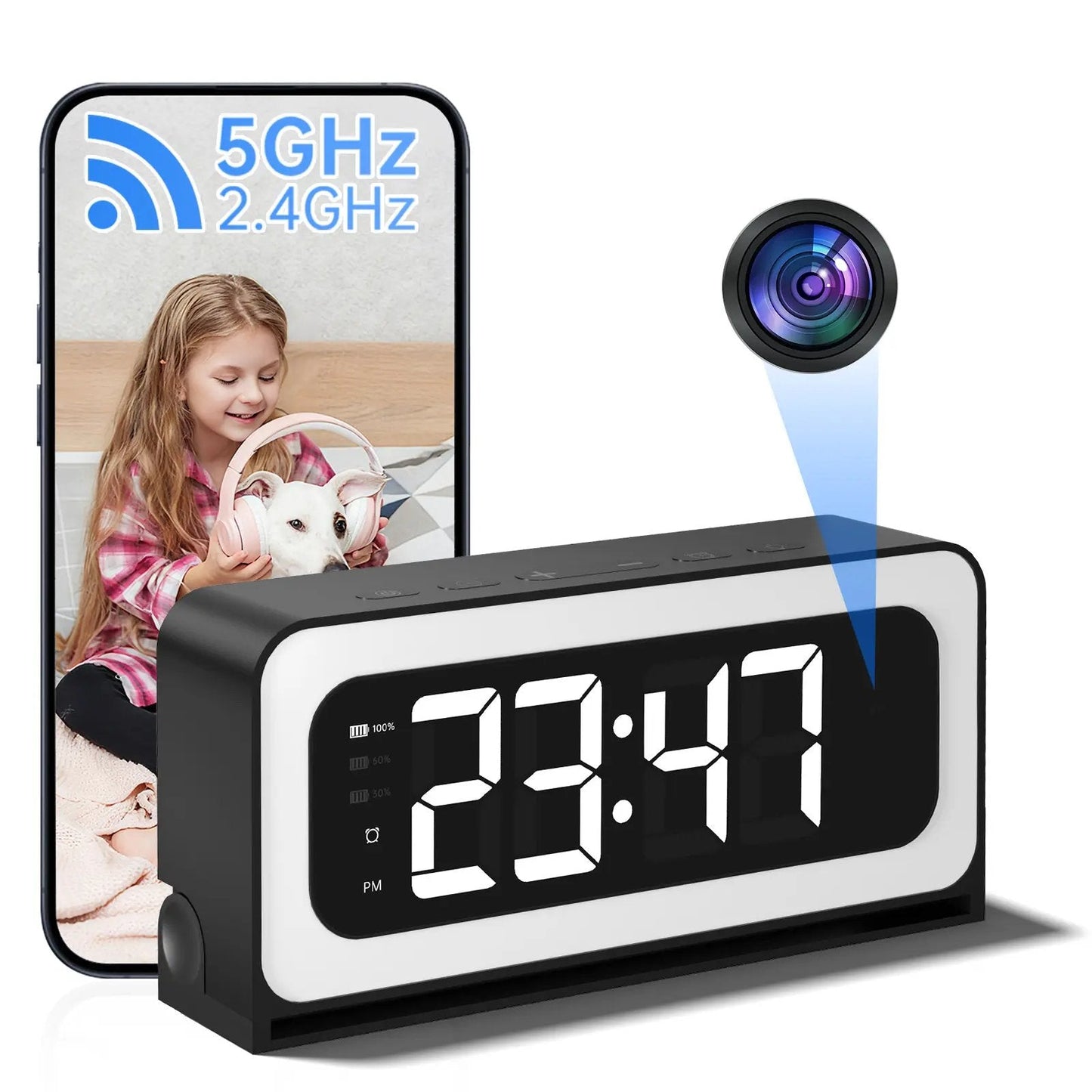 💐50% DE RÉDUCTION ! Caméra Horloge Haute Définition – Vision Nocturne, Détection de Mouvement 🎥🌙【Offre Limitée】