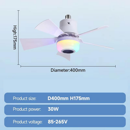 📢🌀 PROMO FLASH 50% ! Ventilateur de Plafond Intelligent 3-en-1 – Éclairage RGB/LED, Haut-parleur Bluetooth, 3 Vitesses, Télécommande, Culot E27, Pour Chambre & Salon 🎶