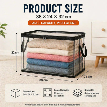 💐 OFFRE SPÉCIALE -50% ! Grand Sac de Rangement Transparent – Capacité XXL, Solide, Réutilisable ♻️🔒 【Qualité Pro】