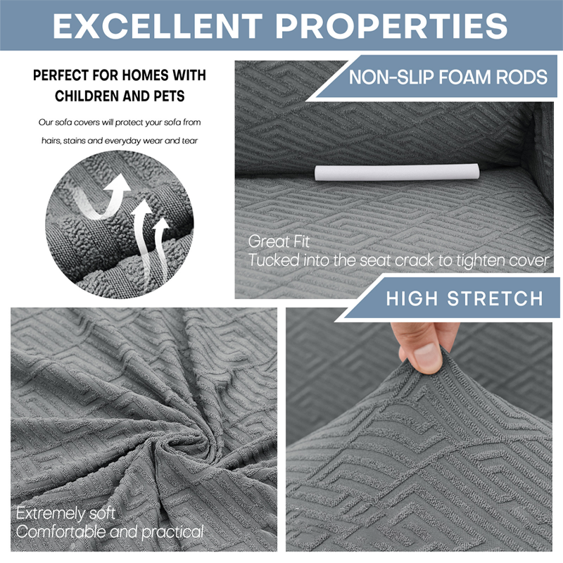 📢📢 50 % DE RÉDUCTION !! ⏰ Housse de canapé extensible en jacquard avec sangles anti-dérapage