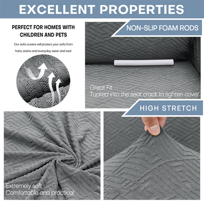 📢📢 50 % DE RÉDUCTION !! ⏰ Housse de canapé extensible en jacquard avec sangles anti-dérapage