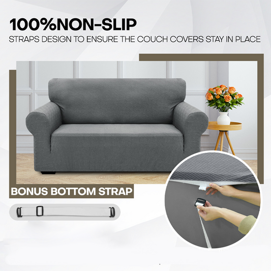 📢📢 50 % DE RÉDUCTION !! ⏰ Housse de canapé extensible en jacquard avec sangles anti-dérapage