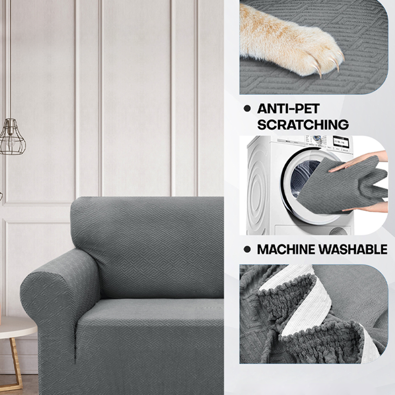 📢📢 50 % DE RÉDUCTION !! ⏰ Housse de canapé extensible en jacquard avec sangles anti-dérapage