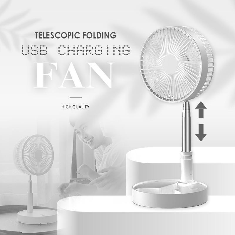 🌀 PROMO LIMITÉE 57% DE RÉDUCTION ! 🔋 Ventilateur Télescopique Pliable Rechargeable USB – Silencieux, 180° Rotatif, 4 Vitesses, Portable ✨