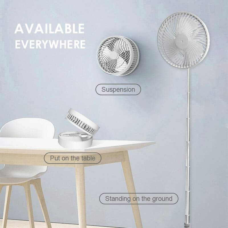 🌀 PROMO LIMITÉE 57% DE RÉDUCTION ! 🔋 Ventilateur Télescopique Pliable Rechargeable USB – Silencieux, 180° Rotatif, 4 Vitesses, Portable ✨