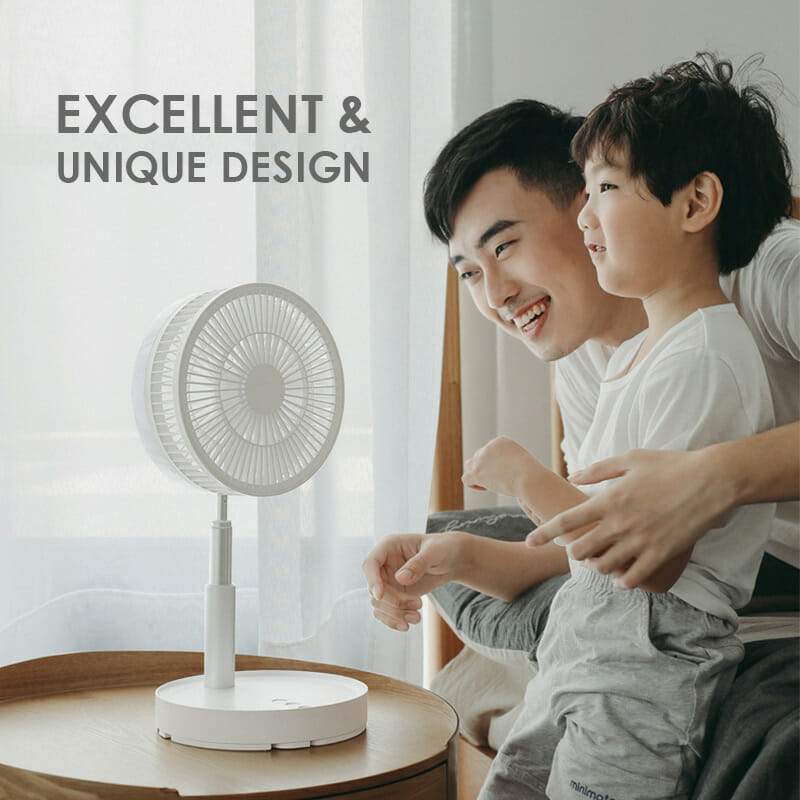 🌀 PROMO LIMITÉE 57% DE RÉDUCTION ! 🔋 Ventilateur Télescopique Pliable Rechargeable USB – Silencieux, 180° Rotatif, 4 Vitesses, Portable ✨