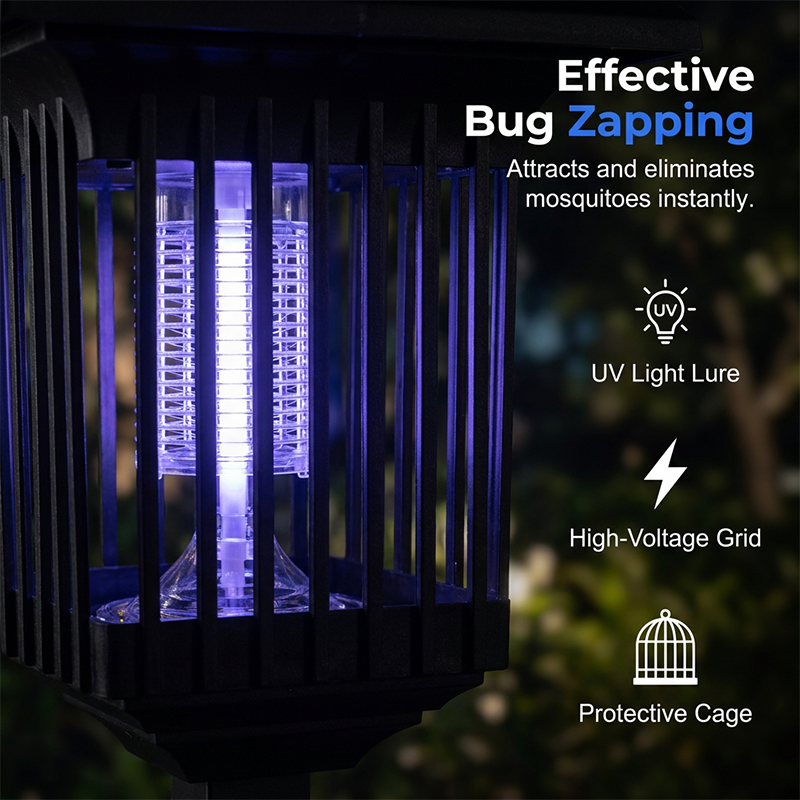 Lampe tue-moustiques 2-en-1 solaire