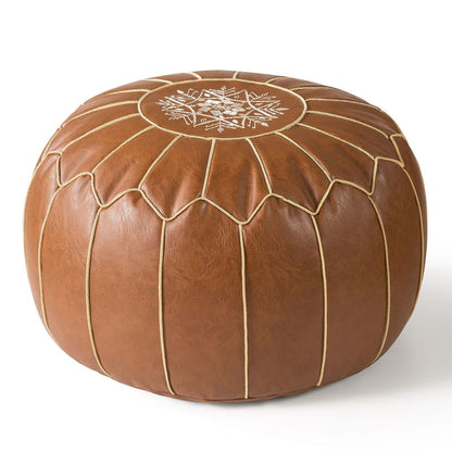 🛋️ Pouf marocain boho – synthétique imperméable, rangement intégré, broderie raffinée. -50 % ! ✨