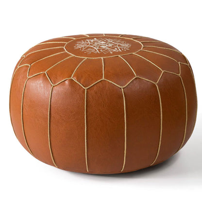 🛋️ Pouf marocain boho – synthétique imperméable, rangement intégré, broderie raffinée. -50 % ! ✨