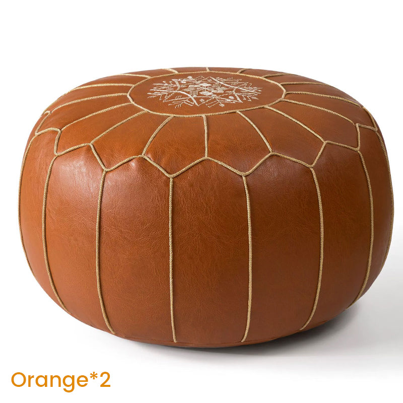 🛋️ Pouf marocain boho – synthétique imperméable, rangement intégré, broderie raffinée. -50 % ! ✨