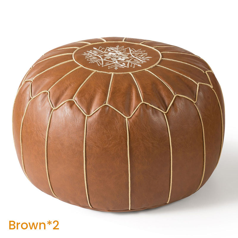 🛋️ Pouf marocain boho – synthétique imperméable, rangement intégré, broderie raffinée. -50 % ! ✨