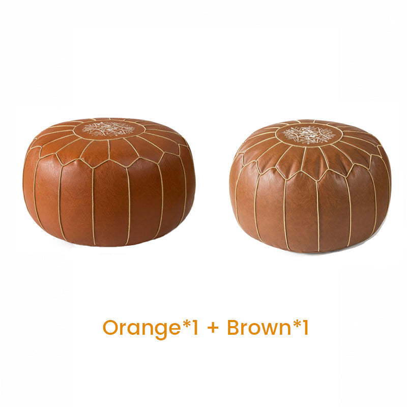 🛋️ Pouf marocain boho – synthétique imperméable, rangement intégré, broderie raffinée. -50 % ! ✨