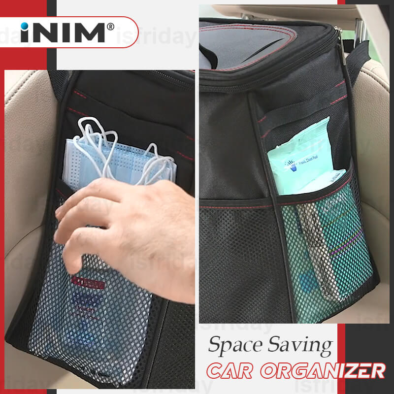 INIM® Organiseur de voiture – Poubelle multifonction