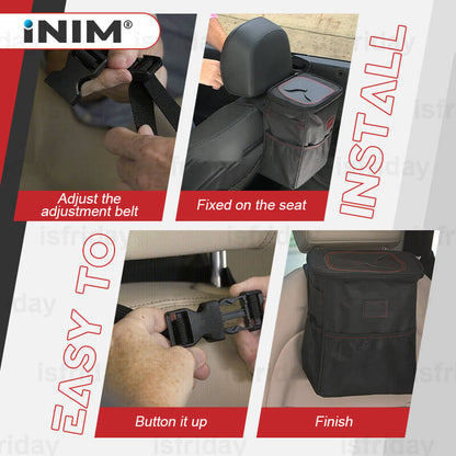 INIM® Organiseur de voiture – Poubelle multifonction