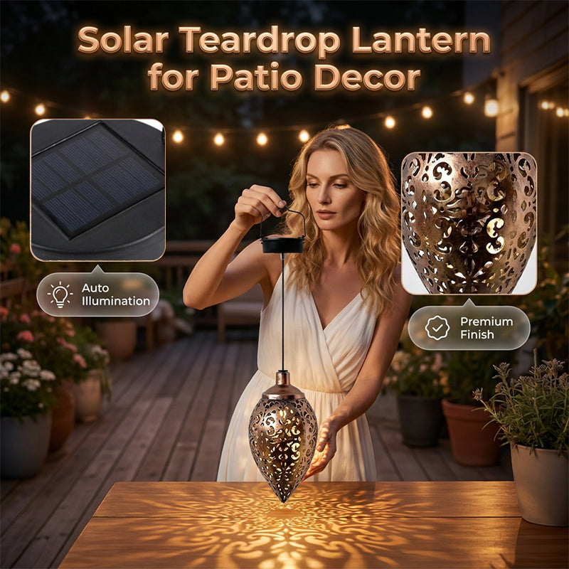 Lanterne goutte d’eau solaire pour décoration de jardin