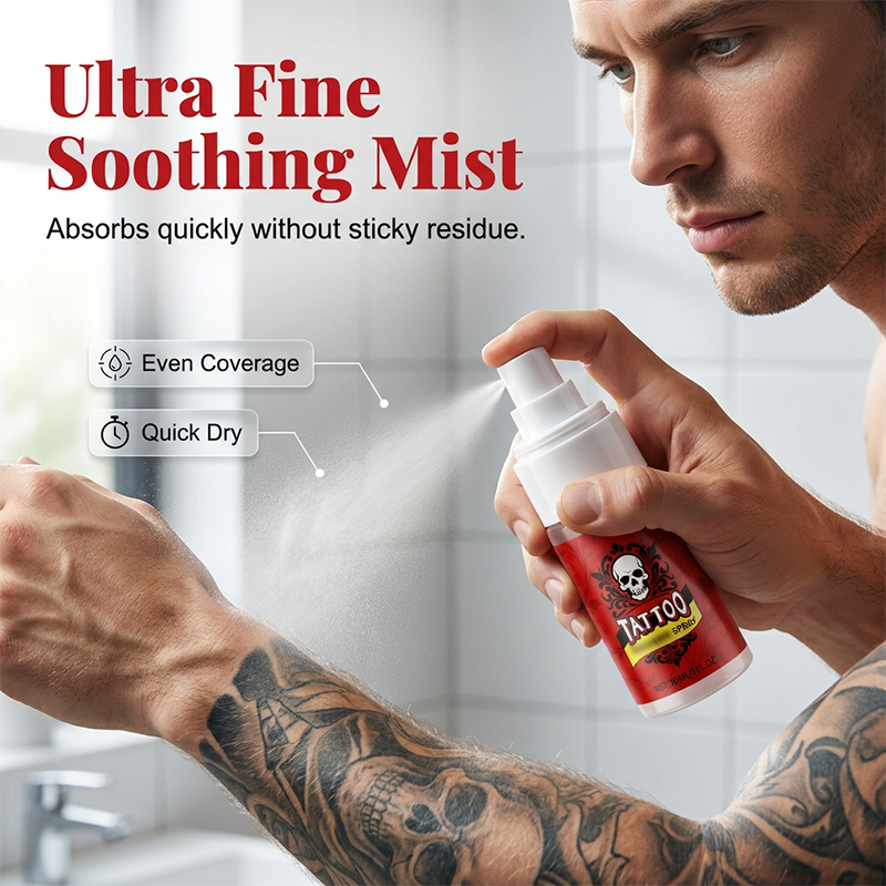 Spray hydratant pour les soins après tatouage