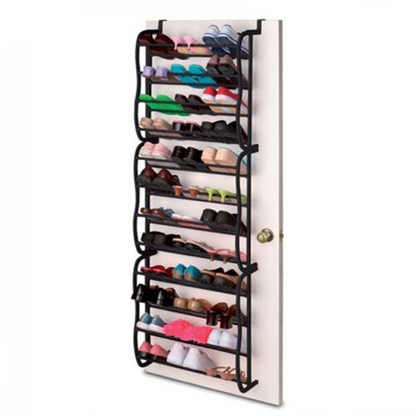 👟🔥 -50% ! Organisateur Chaussures Suspendu Porte – Jusqu'à 36 Paires Métal Robuste Stable, Étagères Inclinées Anti-Glissement Talons Bottes Baskets, Installation Sans Outils Secondes · 3 Coloris · 4-8-12 Étages ✨