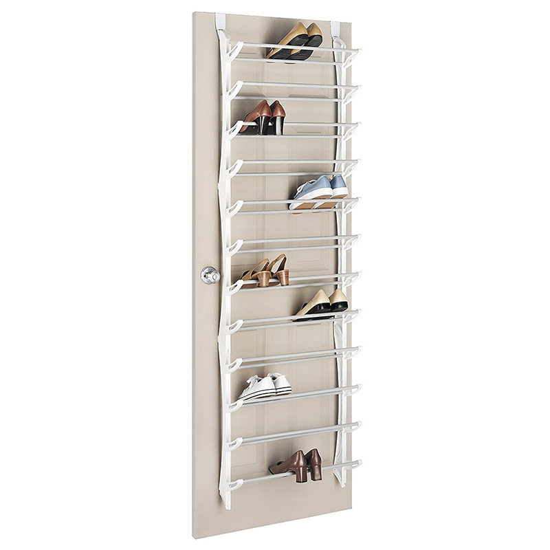 👟🔥 -50% ! Organisateur Chaussures Suspendu Porte – Jusqu'à 36 Paires Métal Robuste Stable, Étagères Inclinées Anti-Glissement Talons Bottes Baskets, Installation Sans Outils Secondes · 3 Coloris · 4-8-12 Étages ✨