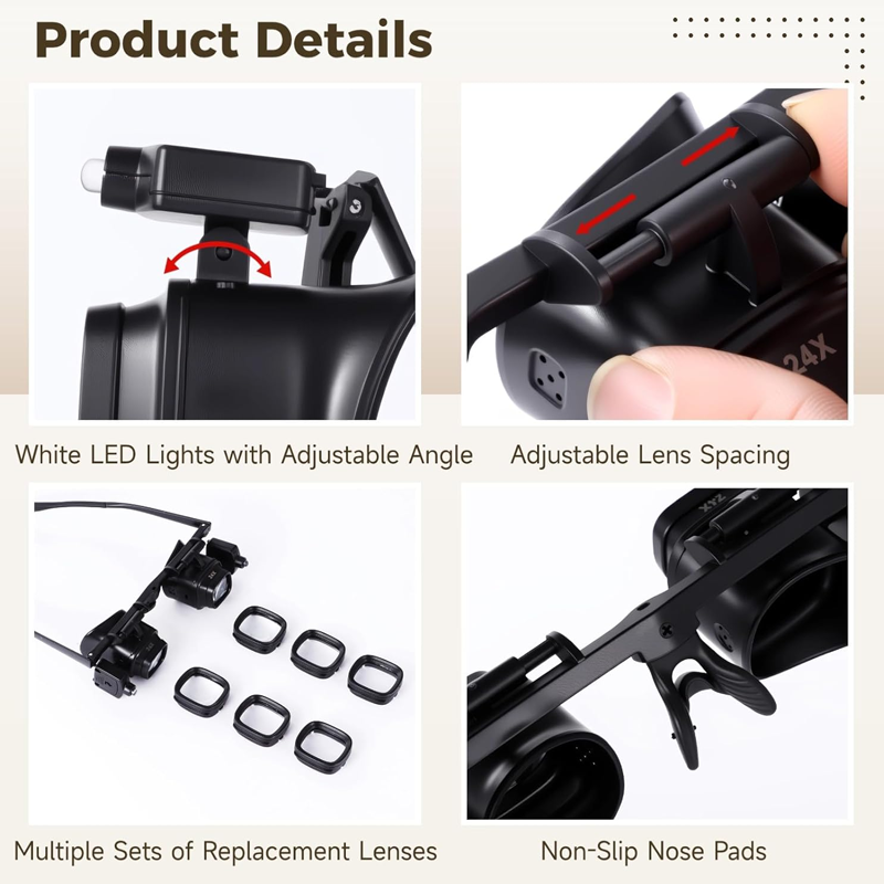 🔍50% DE RÉDUCTION⏰Loupe LED de précision pour électronique & artisanat – Support réglable & zoom 10-20X – Mains libres, éclairage puissant – idéale pour soudure, réparation horlogère ou peinture miniature🛠️
