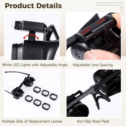🔍50% DE RÉDUCTION⏰Loupe LED de précision pour électronique & artisanat – Support réglable & zoom 10-20X – Mains libres, éclairage puissant – idéale pour soudure, réparation horlogère ou peinture miniature🛠️