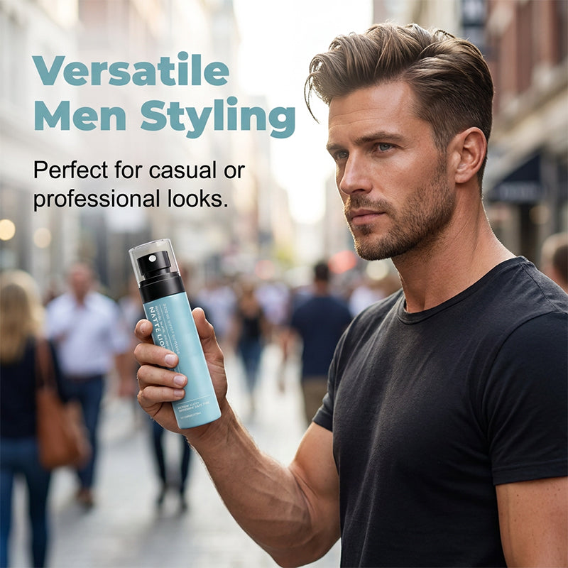 Spray coiffant mat à séchage rapide pour homme