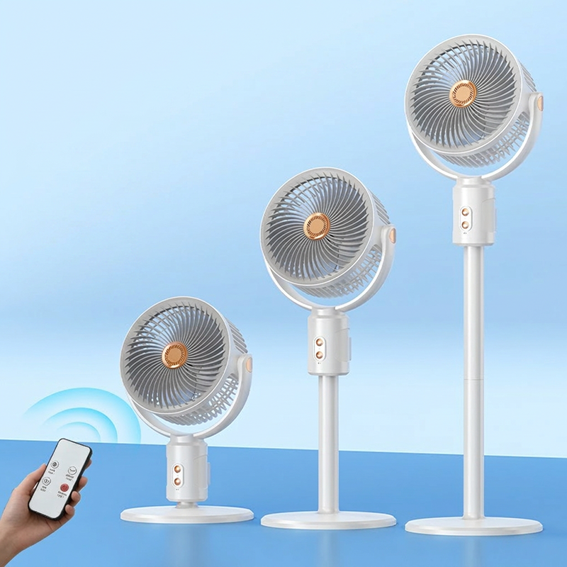 🌀 50% DE RÉDUCTION 🔋 Ventilateur rétractable sans fil avec télécommande – Rechargeable & silencieux – Hauteur ajustable, 3 vitesses – parfait pour la maison, le bureau ou le camping ❄️