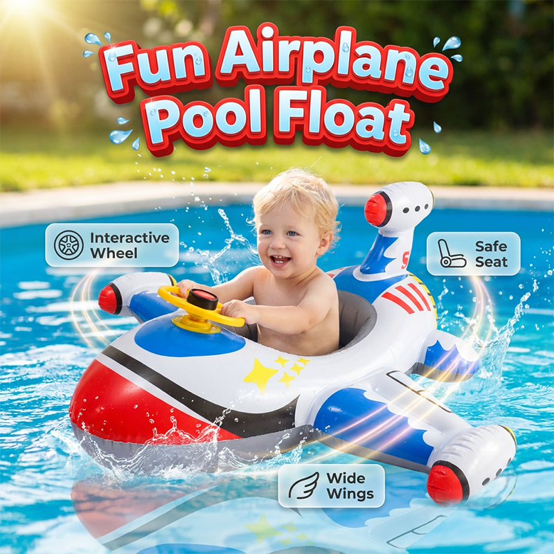 Flotteur de piscine gonflable avion pour enfants