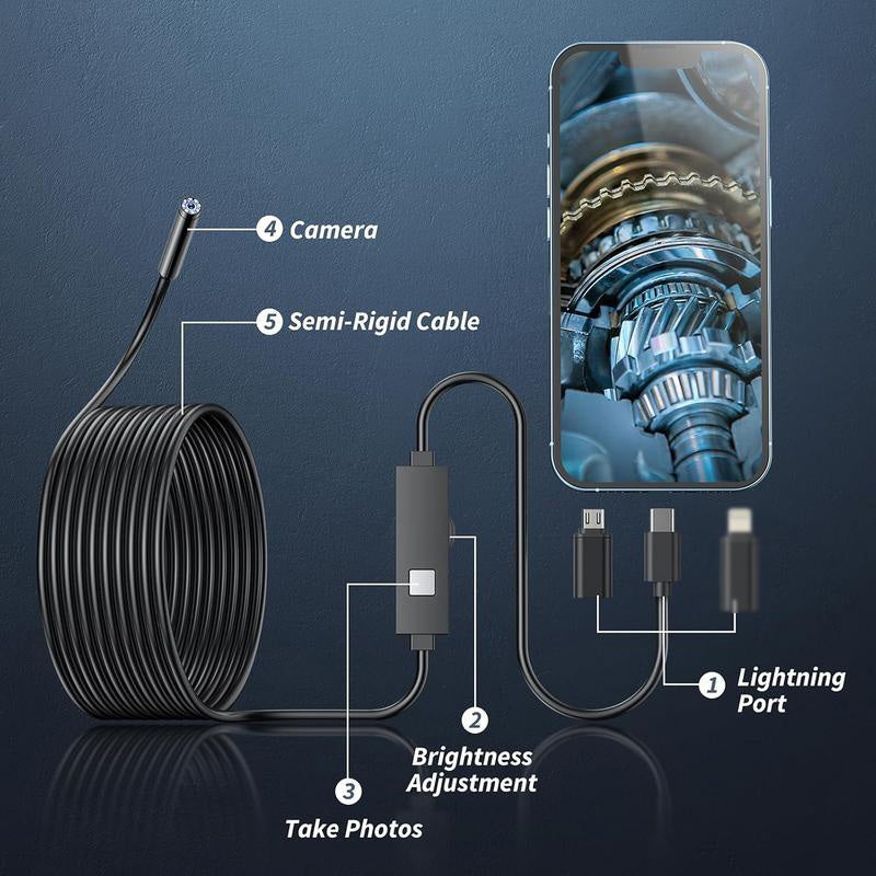 🔍 PROMO LIMITÉE 50% DE RÉDUCTION ! ✨ Caméra Endoscope HD TechView™ 1920P pour iPhone et Android – Étanche, Lumineuse, Polyvalente 🛠️