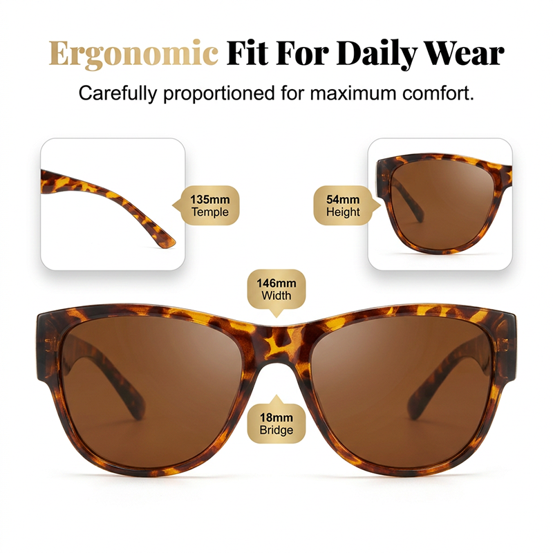 ☀️Grandes lunettes de soleil à porter par-dessus des lunettes de vue pour femmes