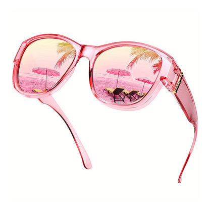 🏖️🔥 PROMO -50% ! Lunettes Soleil Polarisées Sur-Lunettes Femme – 9 Couches Anti-Reflets Eau Route Neige UV400, Grande Monture Glamour Hollywood, Matériaux Haute Qualité Charnières Renforcées · 4 Styles ✨