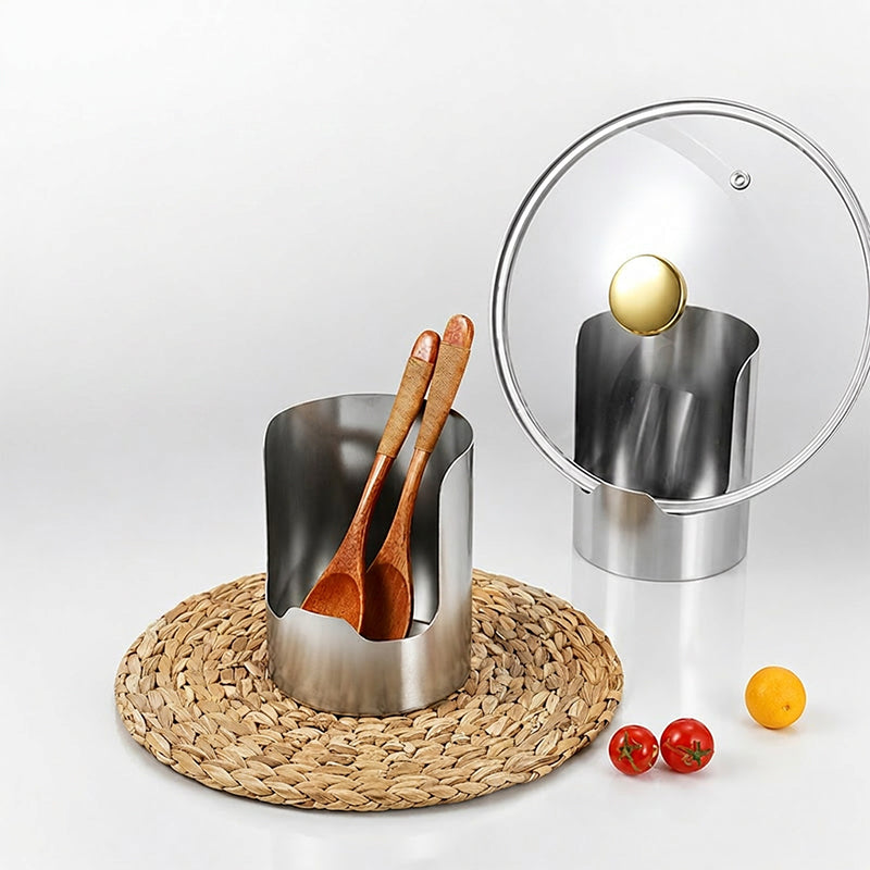 🔥 50 % DE RÉDUCTION ! 🍳 Organisateur d’Ustensiles de Cuisine Multifonctionnel – Acier Inoxydable – Design Vertical Compact & Base Stable pour Plan de Travail Rangé 🧂