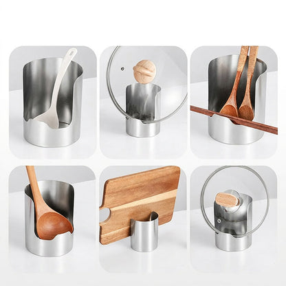 🔥 50 % DE RÉDUCTION ! 🍳 Organisateur d’Ustensiles de Cuisine Multifonctionnel – Acier Inoxydable – Design Vertical Compact & Base Stable pour Plan de Travail Rangé 🧂