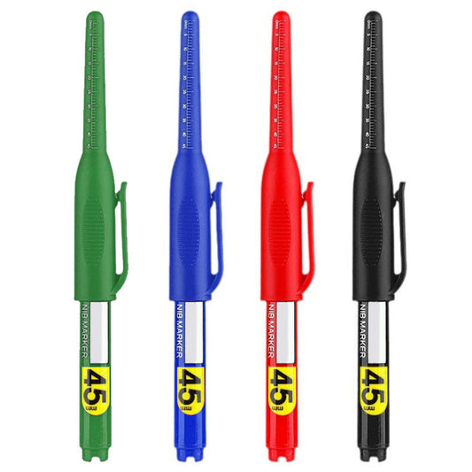 📢🔧 PROMO FLASH 50% ! Marqueur Trou Profond 45mm – Pointe Extra-Longue, Imperméable, 72h Sans Capuchon, 4 Couleurs, Règle Intégrée ✍️