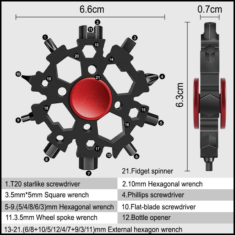 Clé multifonction à neige de type gyroscope pour le bout des doigts