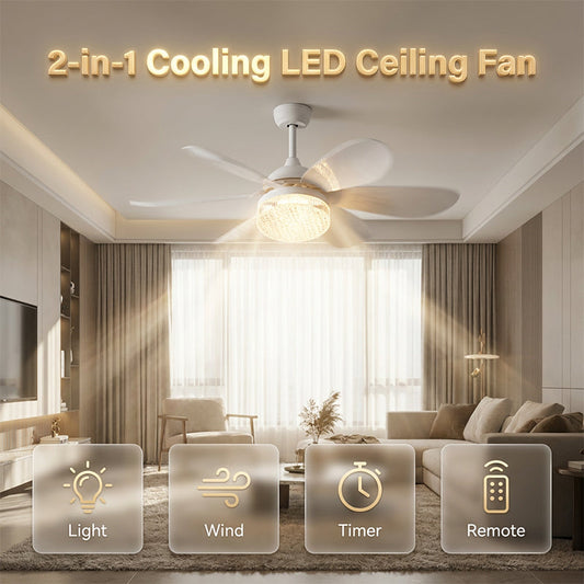 Ventilateur de plafond LED 2-en-1 avec refroidissement