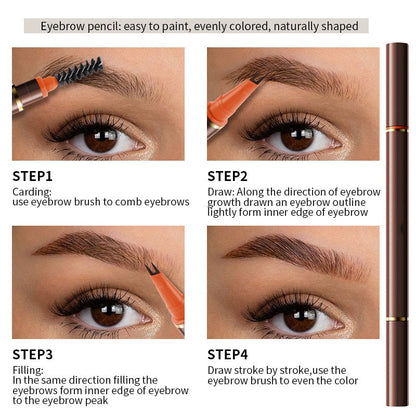 Crayon à sourcils liquide à double embout avec deux pointes