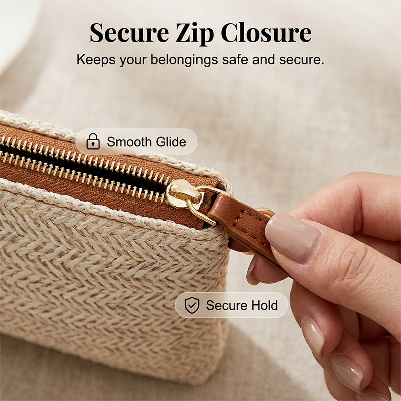 ⏳Spécial à durée limitée⏰Sac à bandoulière et pochette en paille tressée pour femme👜