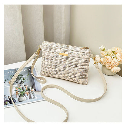 ⏳Spécial à durée limitée⏰Sac à bandoulière et pochette en paille tressée pour femme👜
