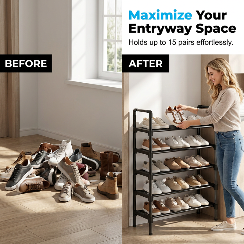 👟 PROMO LIMITÉE 50% DE RÉDUCTION ! 💥 Étagère à Chaussures Multicouche – Grande Capacité, Montage Sans Outils, Robuste ✨