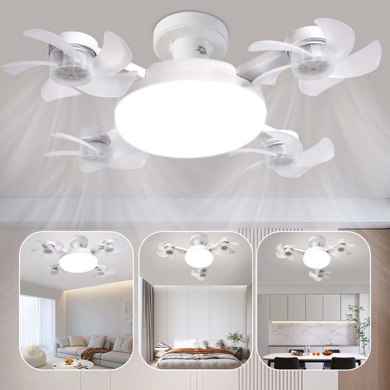 🌀 PROMO LIMITÉE 50% DE RÉDUCTION ! 💥 Ventilateur Plafond LED E27 – Silencieux, Télécommande, Pales Pliables ✨